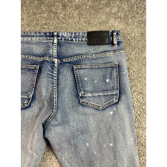 Waimea Jeans Mens 38 Blue Gray Skinny Fit Distressed Denim Splatter 38x30* - Picture 11 of 12